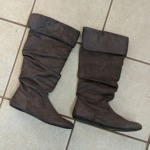 Faux suede boots